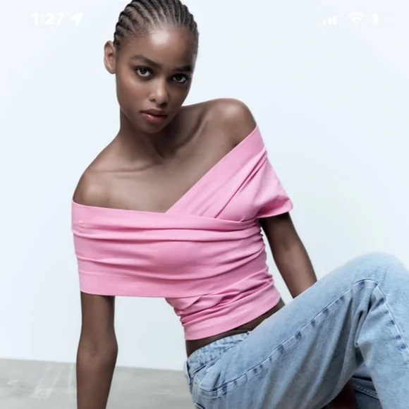 Zara wrap top pastel pink - Picture 1 of 13